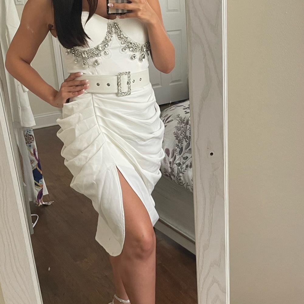White Glitter Dress